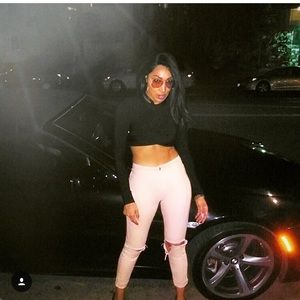 Black bandage crop top longsleeve